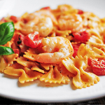 Creamy Lemon Pepper Shrimp and Pasta with Basil and Tomatoes