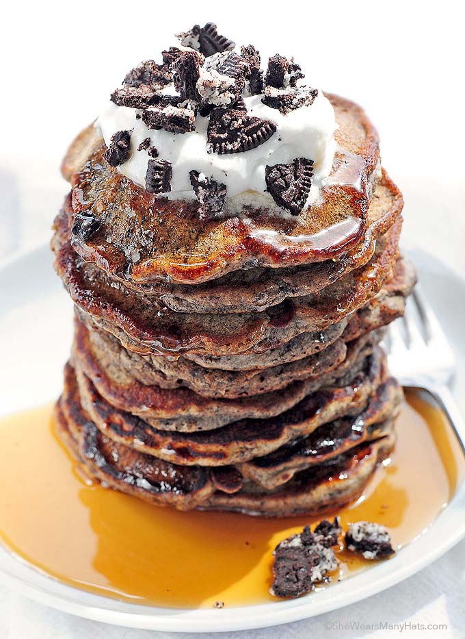 Easy Oreo Pancakes Recipe She Wears Many Hats