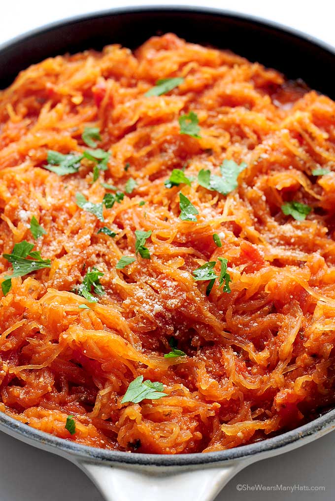 Marinara Spaghetti Squash Recipe She Wears Many Hats 7076