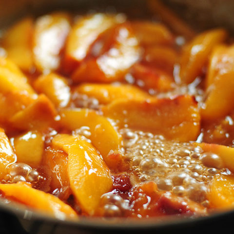 Fried Nectarines Recipe with Vanilla Mascarpone from shewearsmanyhats.com