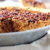 Pumpkin Pie Recipe with Pecan Praline Topping | shewearmanyhats.com