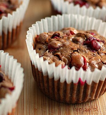 Cranberry Pistachio Chocolate Muffins