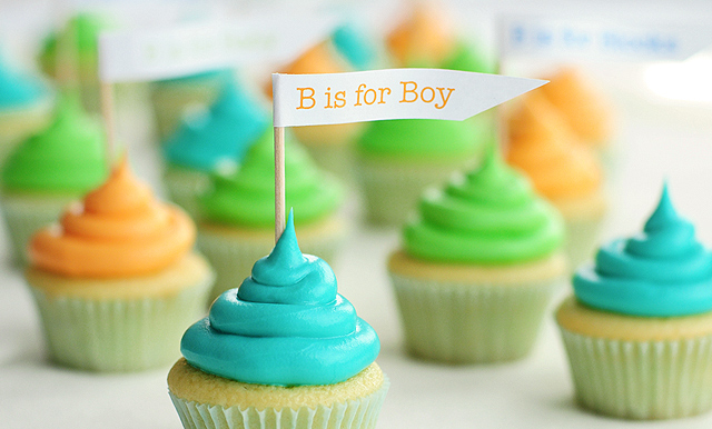 cupcakes boy baby shower