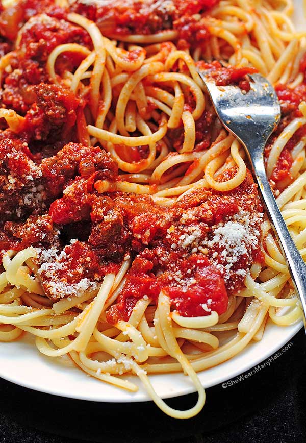 spaghetti sauce with italian sausage and ground beef