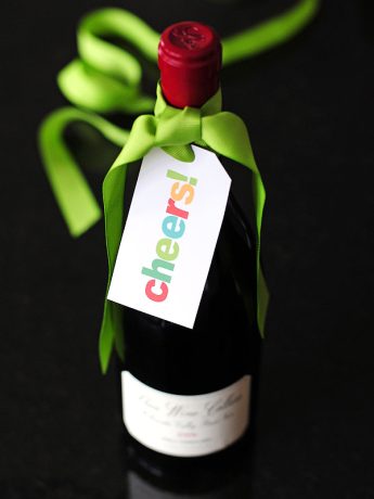Cheers! Wine Gift Tag Printable