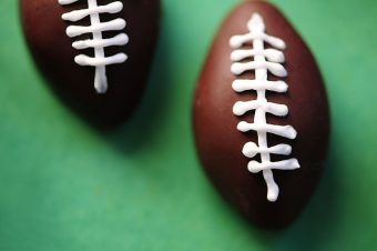Chocolate Peanut Butter Footballs Recipe | shewearsmanyhats.com