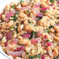 Skillet Orzo with Spinach, Bean and Lemon Recipe