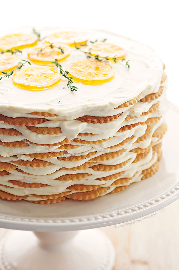 Meyer Lemon Thyme Icebox Cake Recipe | She Wears Many Hats