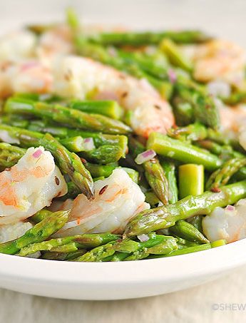 Asparagus and Shrimp Salad Recipe with Lemon Dill Vinaigrette