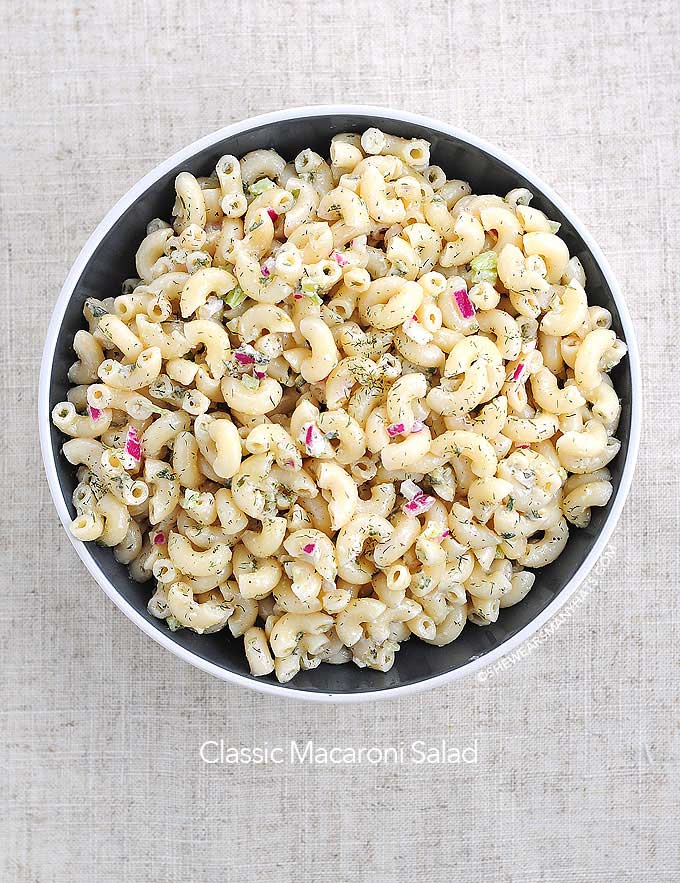 Easy Classic Macaroni Salad Recipe | shewearsmanyhats.com