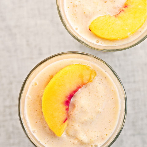 Easy Peach Fruit Smoothie Recipe - She Wears Many Hats