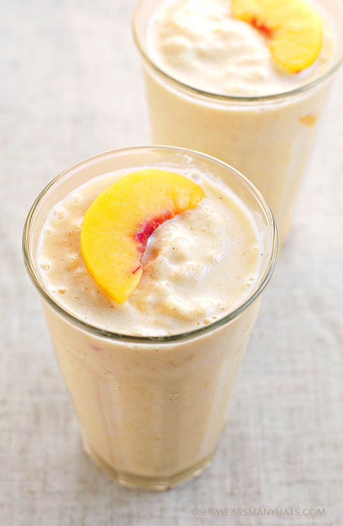 Easy Peach Fruit Smoothie Recipe She Wears Many Hats