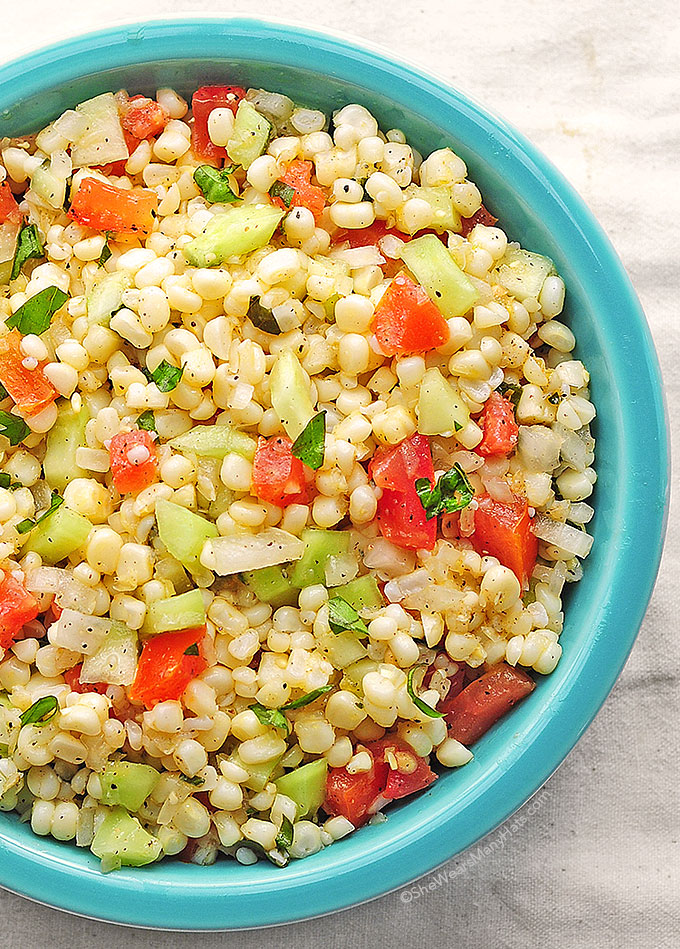 Fresh Corn Salad Recipe | She Wears Many Hats