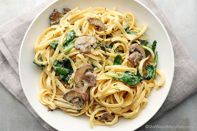 Mushroom Florentine Pasta Recipe She Wears Many Hats