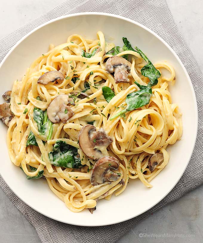 Mushroom Florentine Pasta Recipe