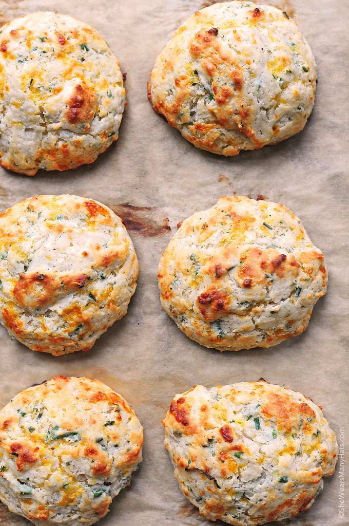Sour Cream Cheddar and Chives Drop Biscuits Recipe