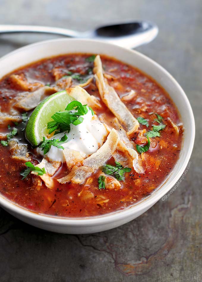 Easy Chicken Tortilla Soup Recipe She Wears Many Hats