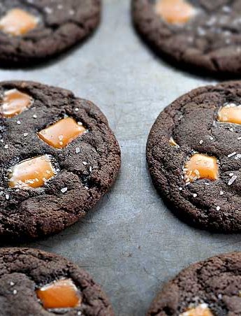 Dark Chocolate Salted Caramel Cookies Recipe