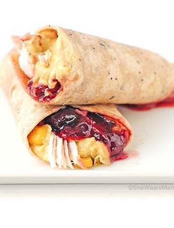 These Rosemary Hummus Turkey Cranberry Wraps are like Thanksgiving dinner all wrapped up in a tasty little package.