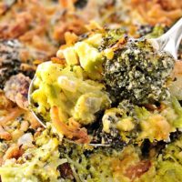 This easy Cheesy Broccoli Casserole recipe is a side dish perfect for family gatherings and potluck dinners. This recipe does NOT use canned soup.