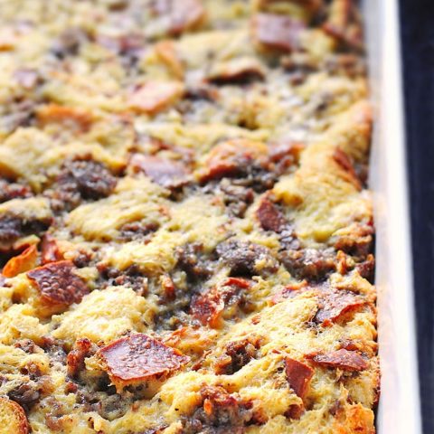 This easy Sausage Cheese Breakfast Casserole recipe is prepped ahead to make your morning prep a breeze. This is the perfect dish for breakfast or brunch!