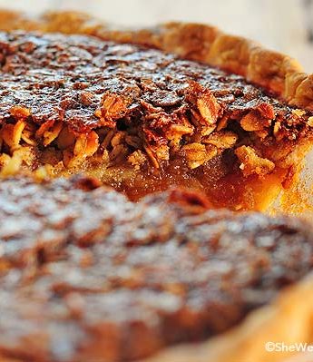Oatmeal Pie is similar to Pecan Pie and oh so wonderful for any dessert menu.