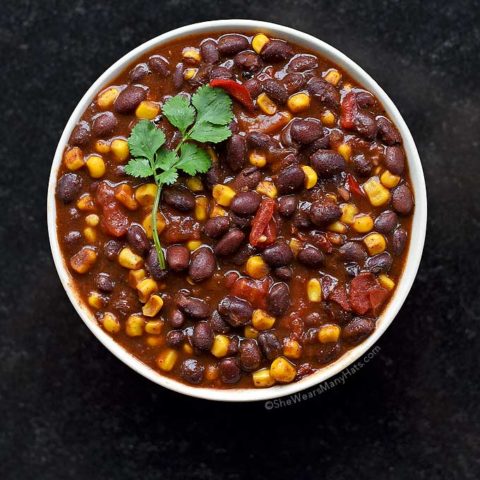 This bold and zesty Vegetarian Chili is quick and easy to put together, and the perfect meal for serving a crowd.