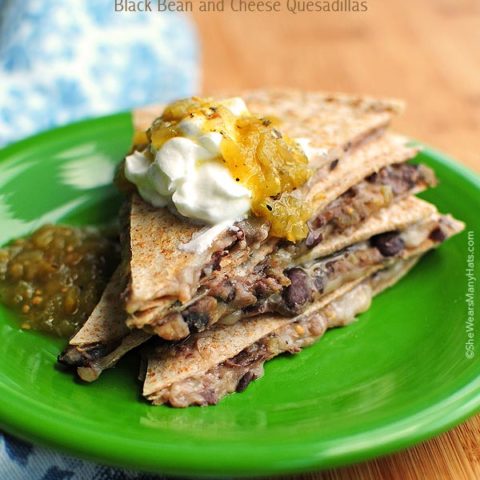 Black Bean Cheese Quesadillas are so tasty for a quick lunch or appetizer.