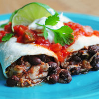 Delicious Easy Chicken and Black Bean Burritos are a tasty choice for a quick lunch or dinner. They're quick to make too!