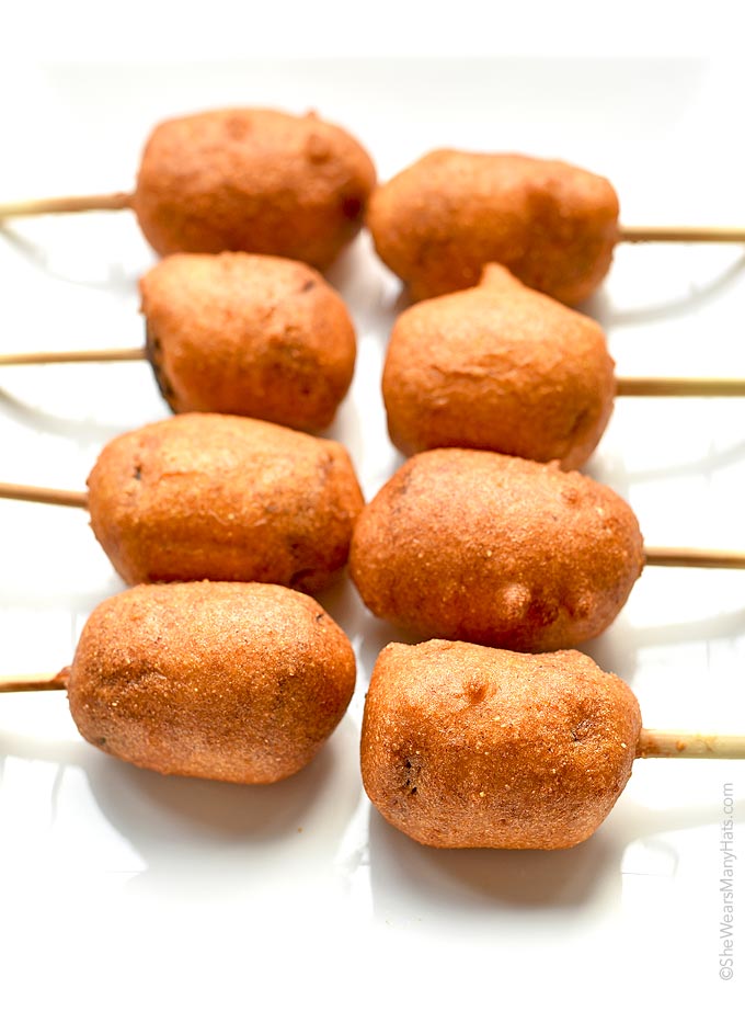 Smoked Sausage Corn Dogs Recipe | She Wears Many Hats