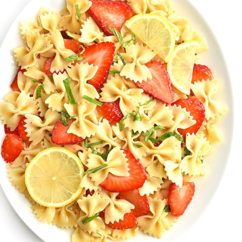 Strawberry Lemon Basil Pasta Salad Recipe
