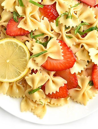 Strawberry Lemon Basil Pasta Salad Recipe