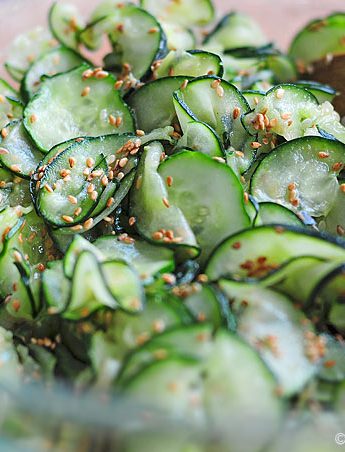 Easy Wasabi Cucumber Sesame Salad Recipe | shewearsmanyhats.com