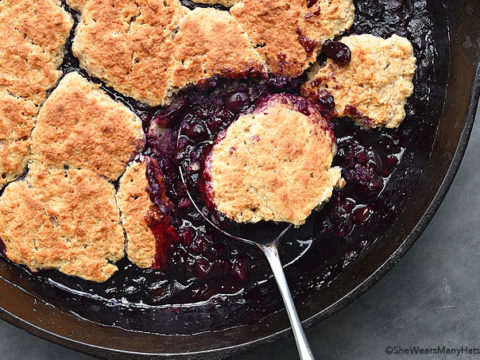Blueberry Cobbler Recipe With Biscuit Topping She Wears Many Hats