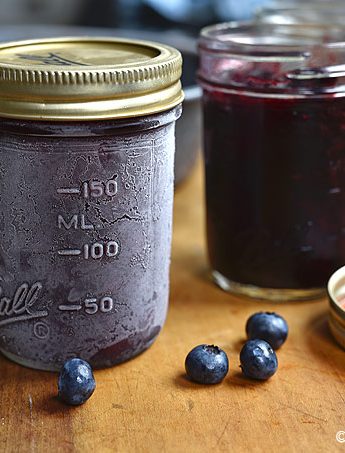 Easy Blueberry Freezer Jam Recipe shewearsmanyhats.com