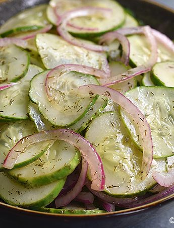 Onion Cucumber Salad Recipe shewearsmanyhats.com