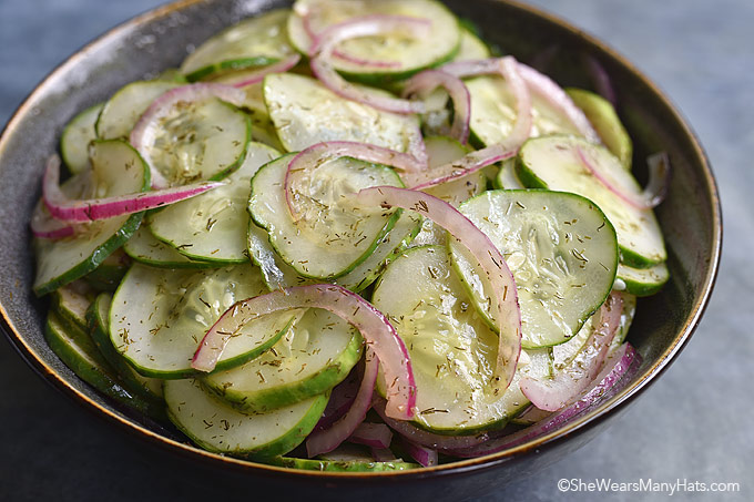 Red onion and cucumber