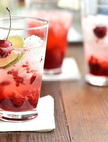 Cherry Gin Fizz Recipe shewearsmanyhats.com