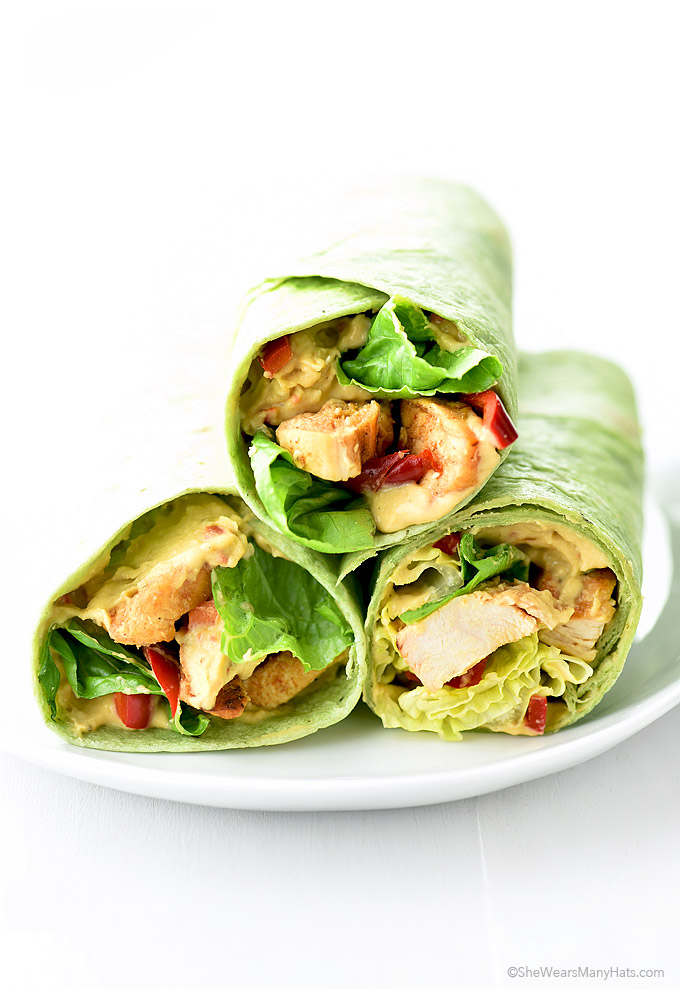 Hummus Grilled Chicken Wrap Recipe | She Wears Many Hats