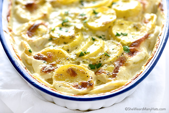 Scalloped Potatoes Recipe with Leeks and Thyme | She Wears ...