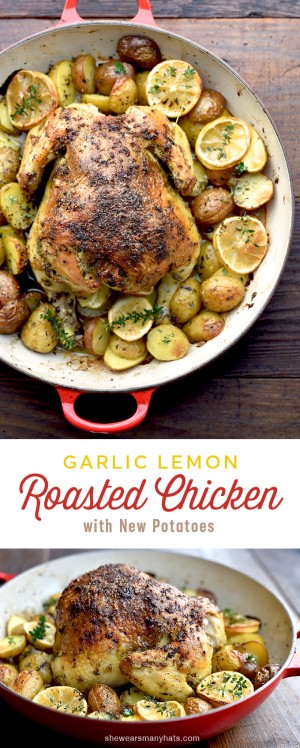 Roasted Garlic Lemon Chicken and Potatoes Recipe - She Wears Many Hats