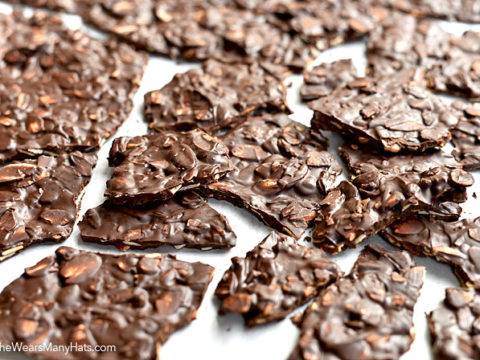 Dark Chocolate Toasted Almond Bark Recipe She Wears Many Hats