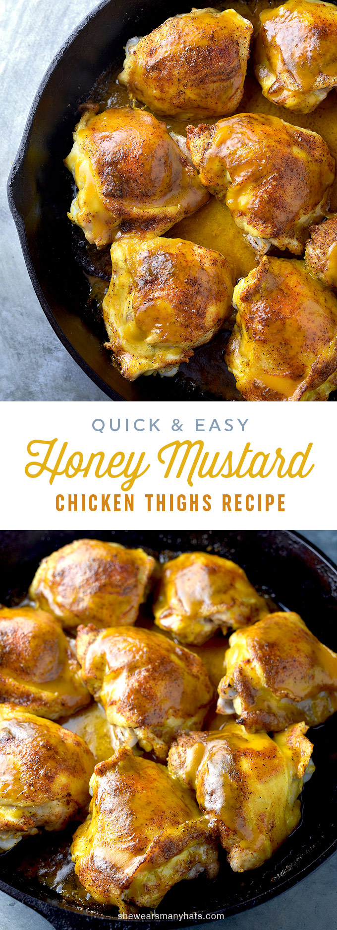 Honey Mustard Baked Chicken Thighs Recipe | She Wears Many Hats