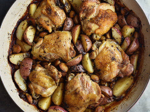 Chicken With 40 Cloves Of Garlic And Potatoes Recipe She Wears Many Hats