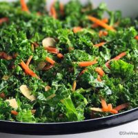 Garlicky Orange Kale Salad Recipe | shewearsmanyhats.com