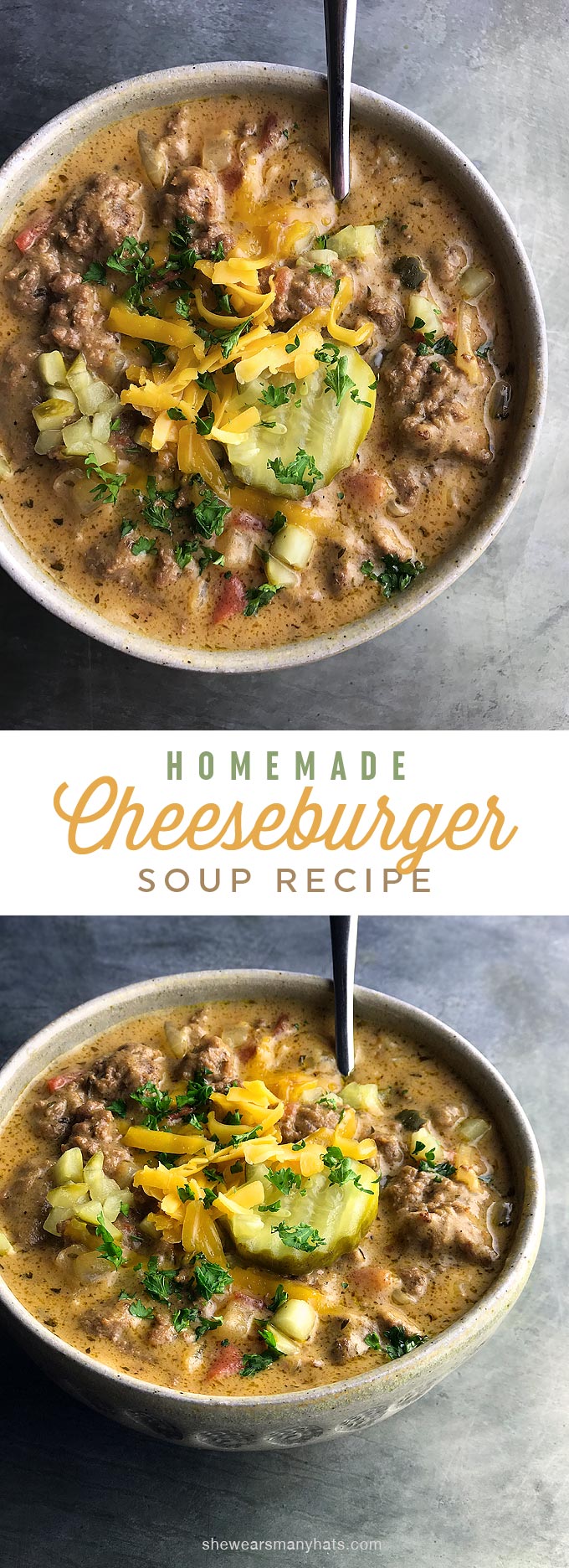 Cheeseburger Soup Recipe | She Wears Many Hats