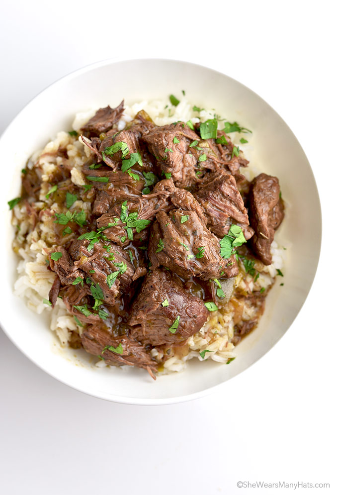 Easy Stew Beef And Rice Recipe She Wears Many Hats