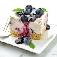 Frozen Blueberry Squares Recipe | shewearsmanyhats.com