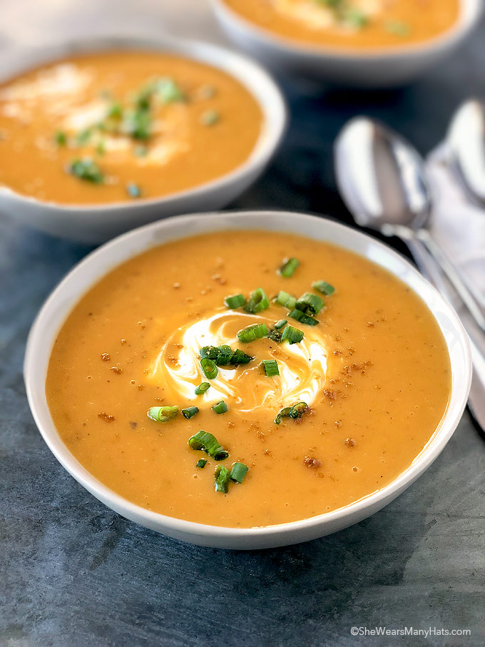 Creamy Sweet Potato Soup Recipe She Wears Many Hats