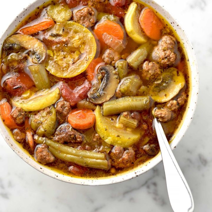 Vegetable Beef Soup Recipe | shewearsmanyhats.com